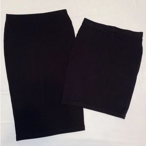 Two Black Pencil Skirts XS